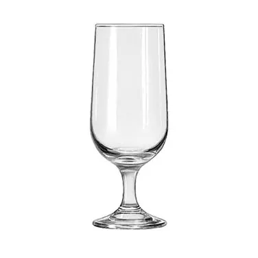 Libbey 3728 Beer Glass – 12 oz Clear Partially Tempered Flute, Stemmed Foot, Safedge® Rim - 24/Case