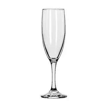 Libbey 3795 Flute Glass, 6 oz, 8½" Height, Tempered Glass, Safedge® Rim & Foot, Stem Base - 12/Case