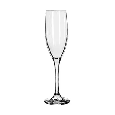 Libbey 4196 - 6 oz Flute Glass, 8"½ Tall, 2" Stem, 2¾" Base, Tempered, Finedge® Rim, 24/Case