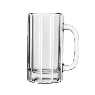 Libbey 5016 Beer Mug, 12 oz Paneled Stemless Glass, Clear, Non‑Tempered - 12/Case