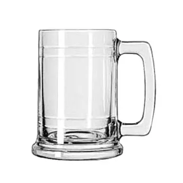 Libbey 5027 Maritime Beer Mug, 15 oz Clear Stemless Glass, Non‑Tempered, 5"-1/8 H x3"-1/4 W x3"-3/4 D - 12/Case