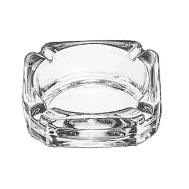 Libbey 5143 Clear Glass Ash Tray, 3-3/4" Square, Transparent Design - 36/Case