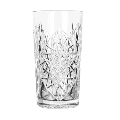 Libbey 5633 Cooler Glass – 16 oz Stemless Clear Glass, Hobstar Design, Height 6‑1/8", 12/Case