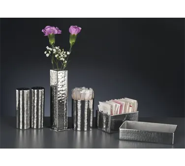 Libbey 6702 Salt Shaker – 1¼" Dia x 3½" H, Hammered Sonoran Stainless Steel Single Shaker - 6/Case