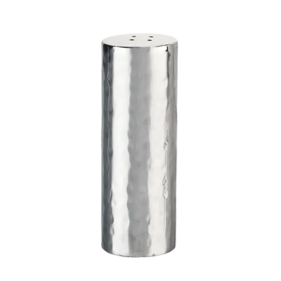 Libbey 6703 - Stainless Steel Pepper Shaker 1¼" Dia x 3½" H Hammered Finish Single Gauge - 6/Case