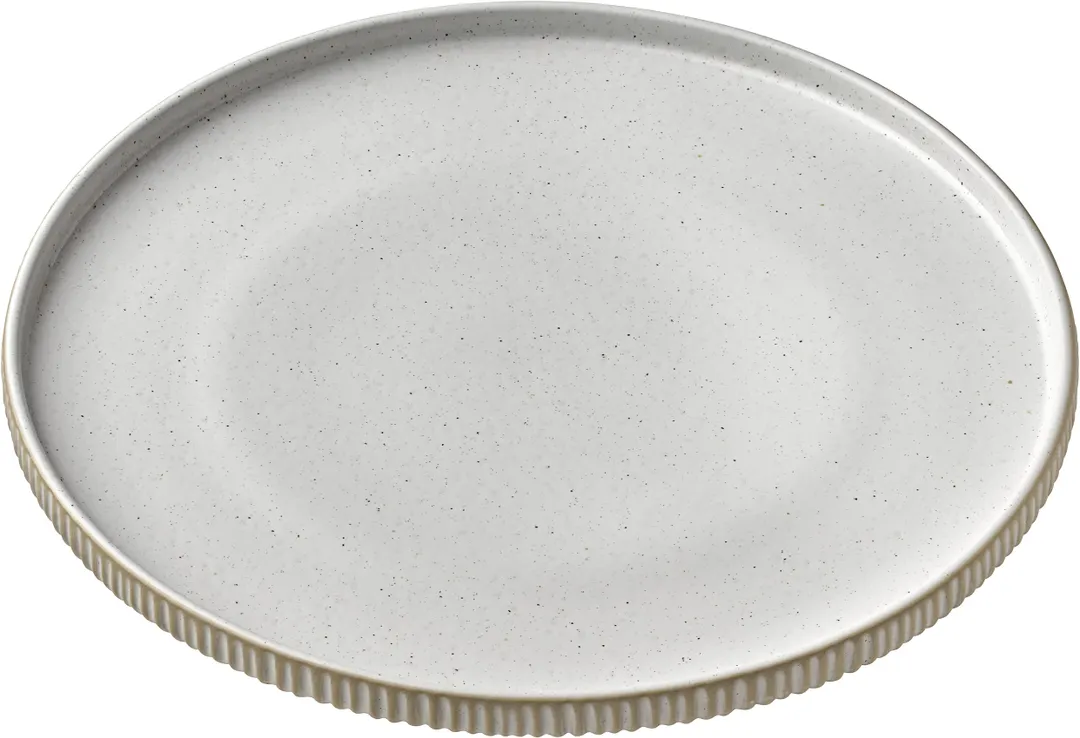 Playground 701127191000582 Nara White Stoneware Plate, 8¼" Dia x 1" Wide Rim, Oven Safe - 6/Case