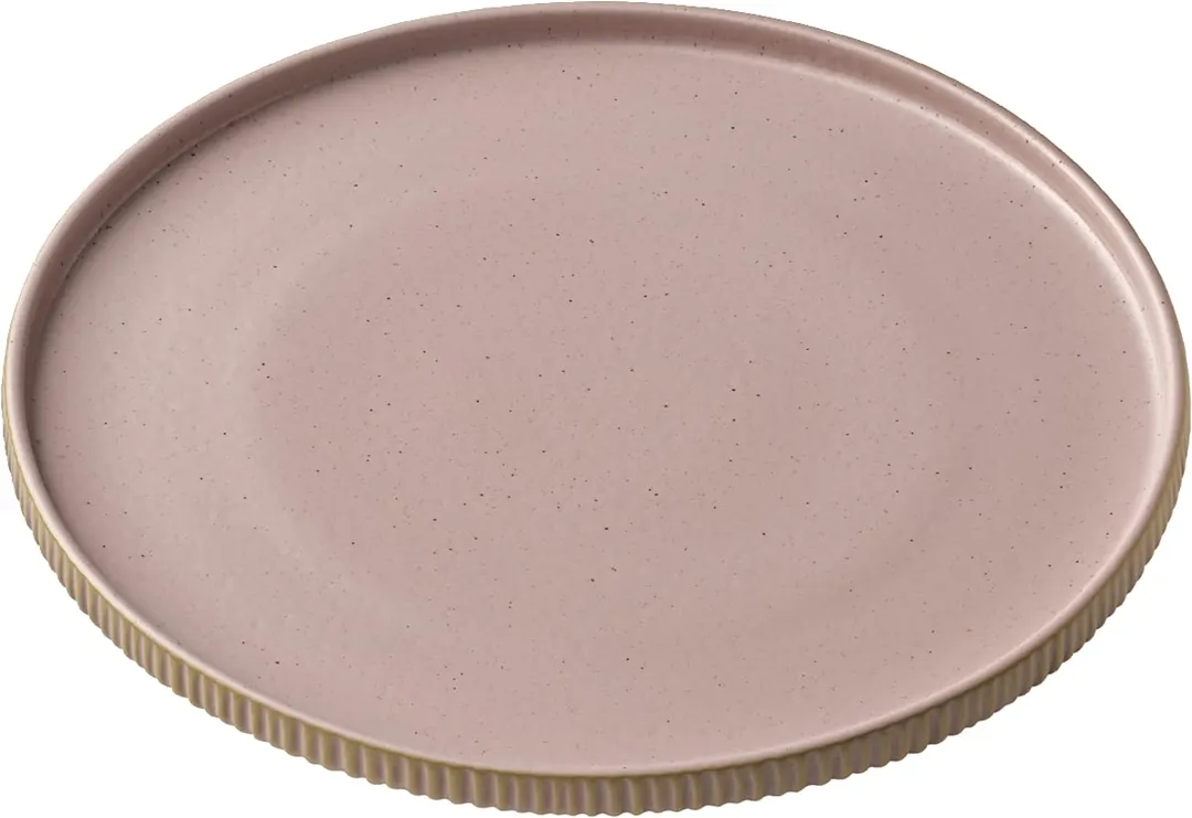 Playground 701127191000583 Nara Rose Stoneware Plate 8.25" Dia x 1" Rim Round Edge Oven Safe - 6/Case