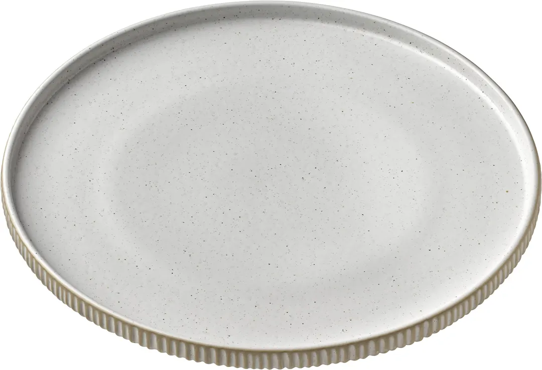 Playground 701127791000582 China Plate – 10‑5/8" Round Stoneware, Flat Rim, Microwave Safe - 6/Case