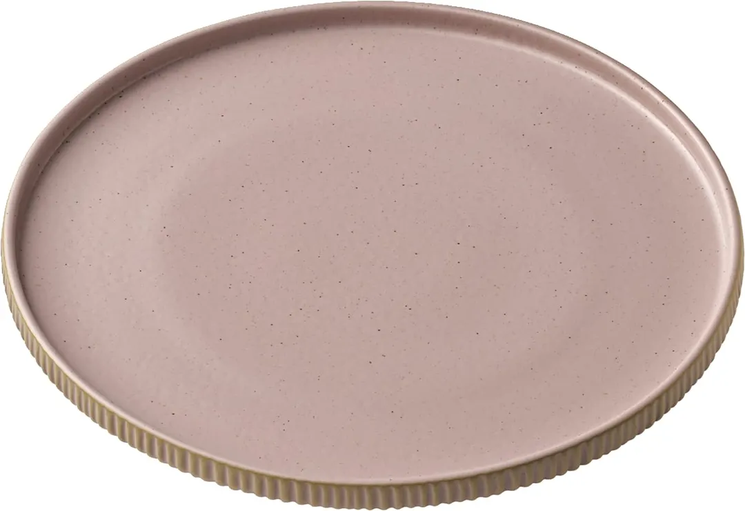 Playground 701127791000583 China Plate, 10-5/8" Round Wide Flat Rim Rose Color - 6/Case