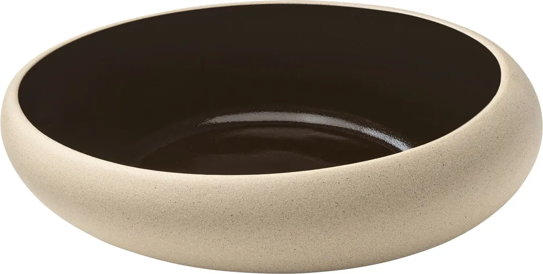 Playground 701181791001372 - 6-3/4" Round Coupe Rim Stoneware Plate, Eco‑Gres® Black 1-3/4" - 6/Case