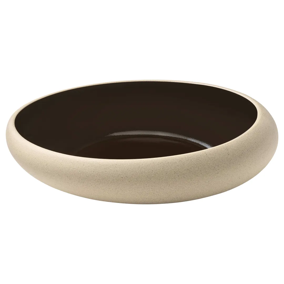 Playground 701182691001372 - 10¼" Round Stoneware Plate, Black Coupe Rim, 10.25" Dia x 2" H - 6/Case