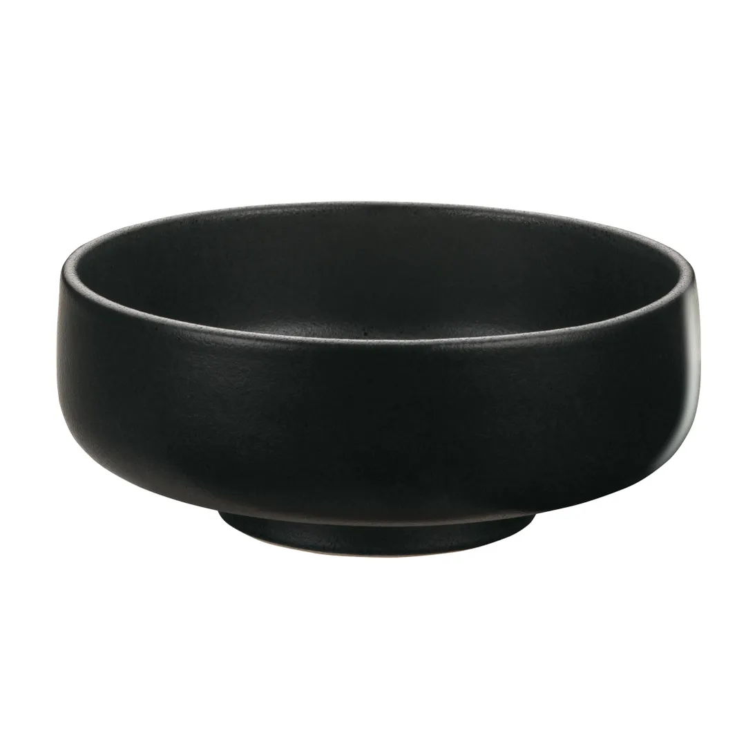 Playground 701311691021090 Bowl, 24 oz (6¼" Dia x 2⅜" H), Black, Microwave/Dishwasher Safe - 6/Case