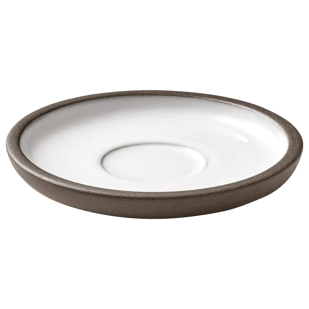 Playground 701690191000436 - Round Stoneware Saucer 4.38" Dia x 0.75" H, Eco‑Gres® Dishwasher Safe - 6/Case