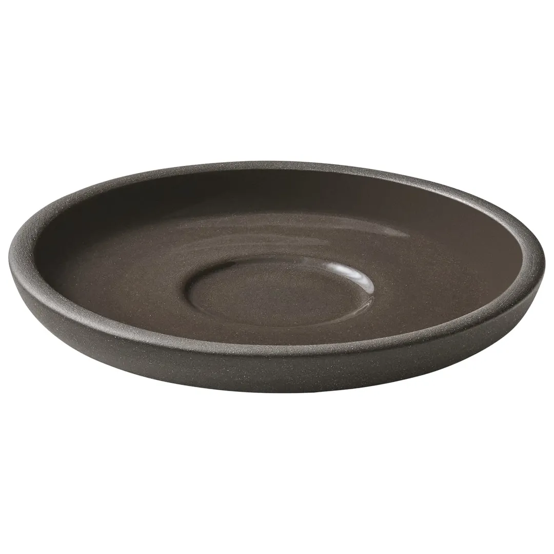 Playground 701690191000761 Saucer, 4-3/8" Dia x 3/4" H Taupe Stoneware, Dishwasher Safe - 6/Case