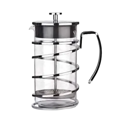 Libbey 73592 French Press – 34 oz (4‑Cup) Steel Frame with Glass Carafe, Clear Finish - 1/Case