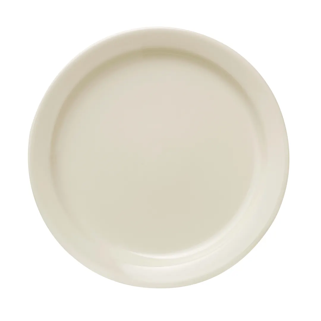 Libbey 740-901-090 China Plate, 9" Diameter Round Porcelain, Cream White Narrow Rim - 24/Case