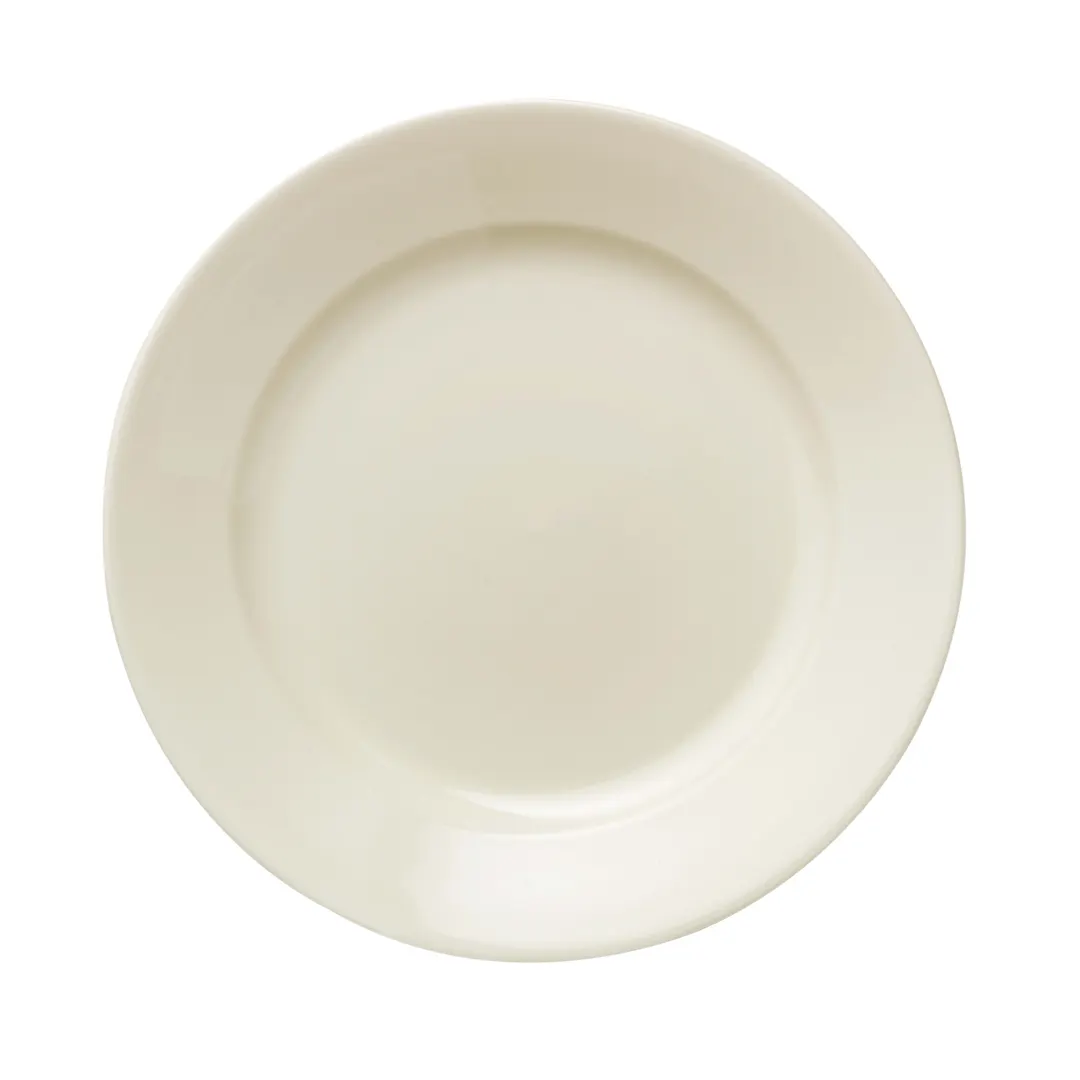 Libbey 740-901-105 China Plate 10‑2/3" Round Cream White Porcelain Rolled Edge - 12/Case