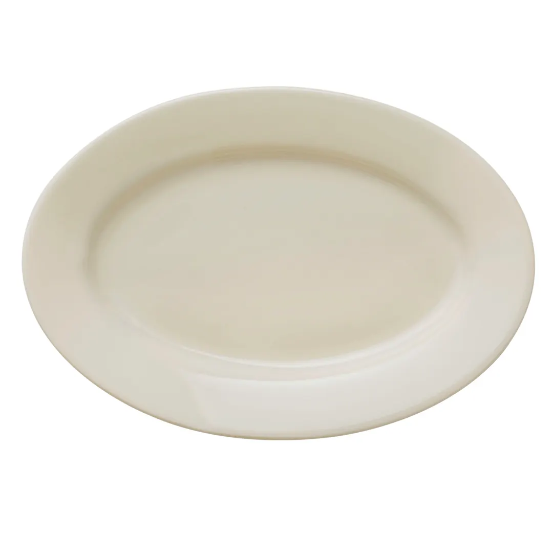Libbey 740-901-107 Oval Platter, 10.25" L x 7.125" W x 1" H, White Porcelain Edge - 12/Case