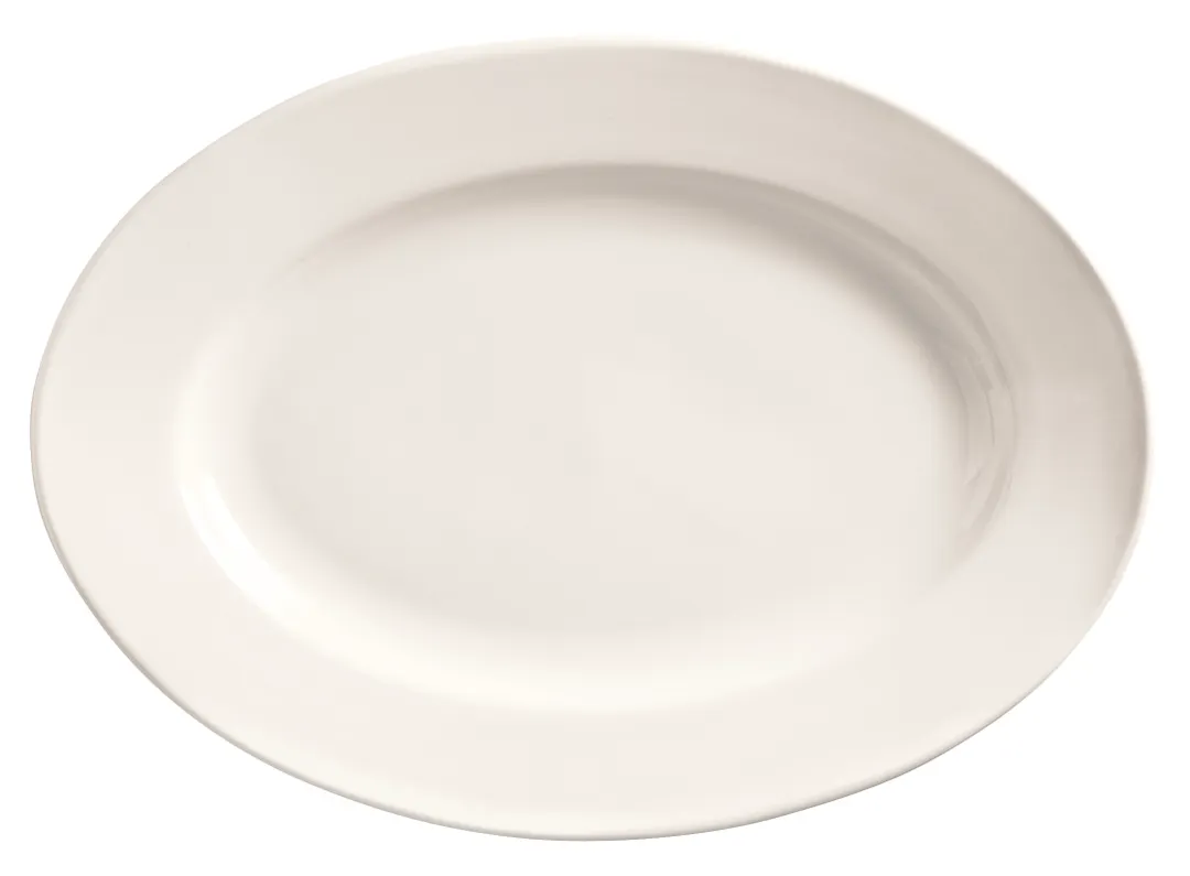 Libbey 740-901-117 Oval China Platter, 11½" x 7¾" Cream White Porcelain with Rolled Edge - 12/Case