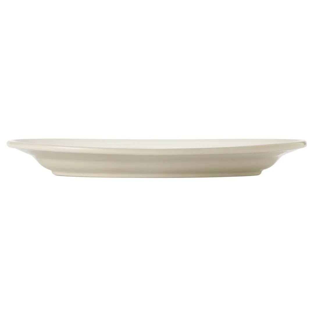 Libbey 740-901-118 - 11½" Round Cream White Porcelain Plate, Rolled Edge, 11.5" Dia, 1.5" H - 12/Case