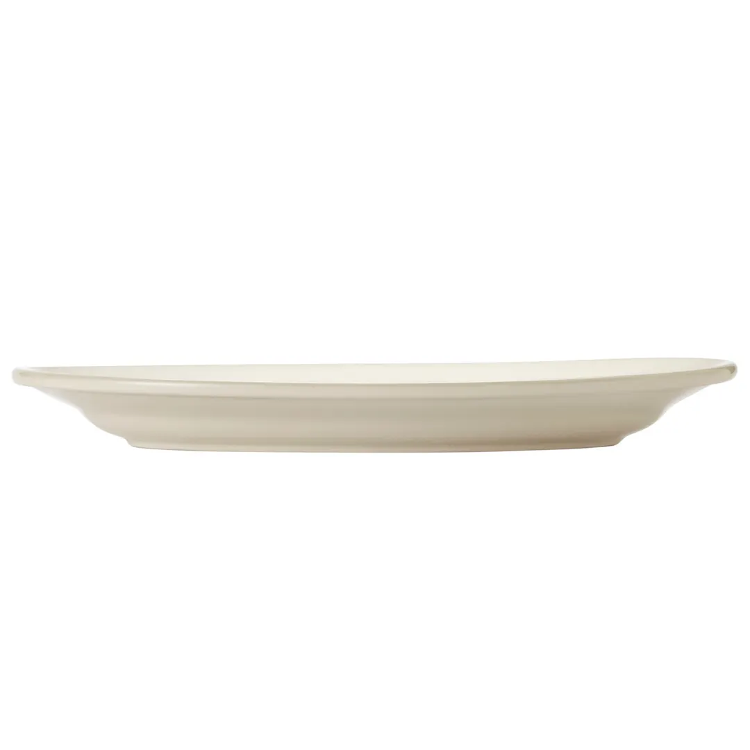Libbey 740-901-128 Oval Platter, 12¼" L x 8⅓" W x 1¼" H, Cream White, Rolled Edge - 12/Case