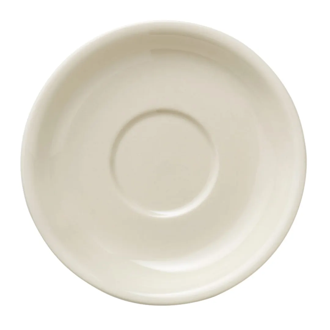 Libbey 740-901-416 China Saucer – 4¼" Dia, ¾" High, Rolled Edge, Cream White Porcelain - 36/Case