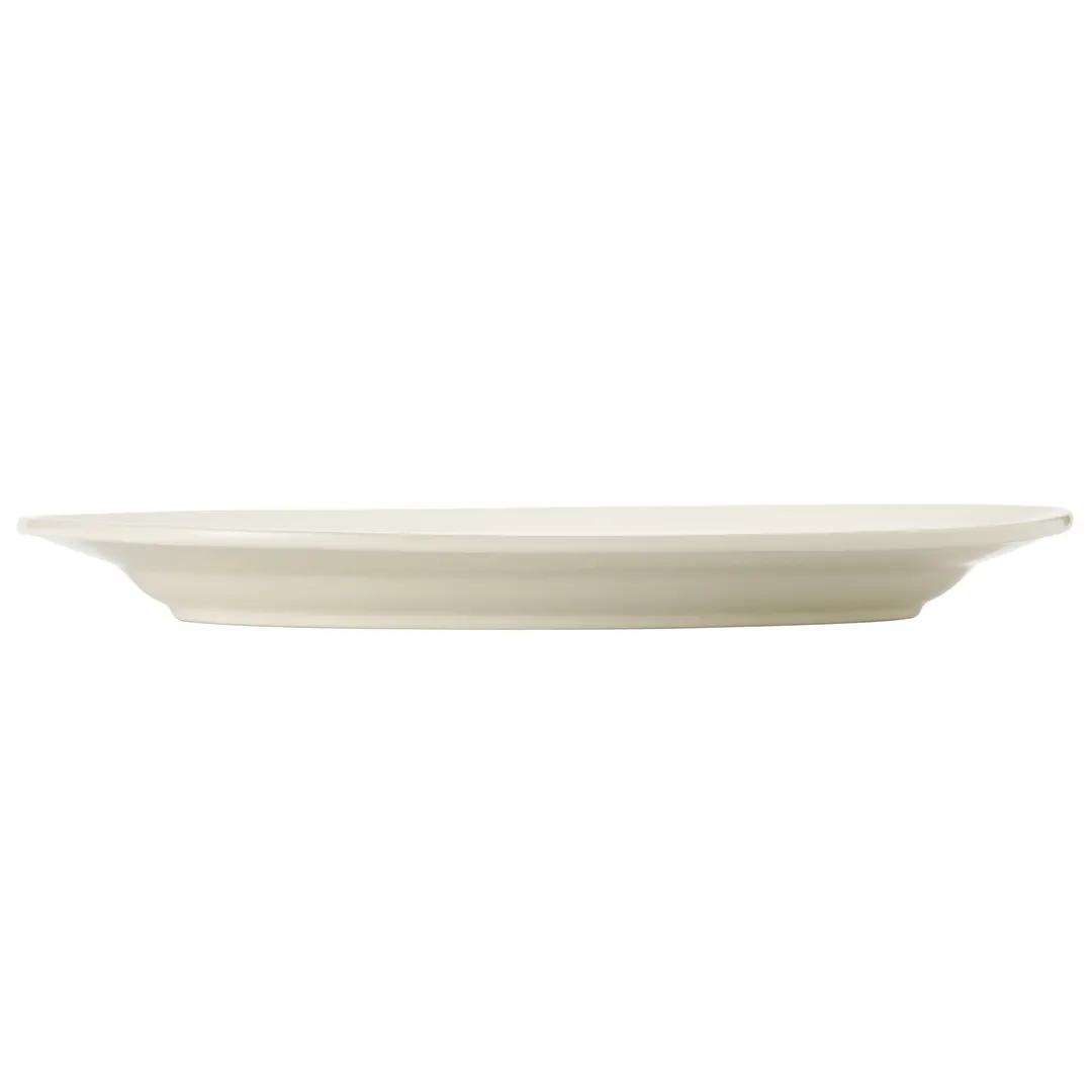 Libbey 740-901-511 Oval Platter, 15.25" L x 10.88" W x 1.33" H White Porcelain Rolled Edge - 6/Case