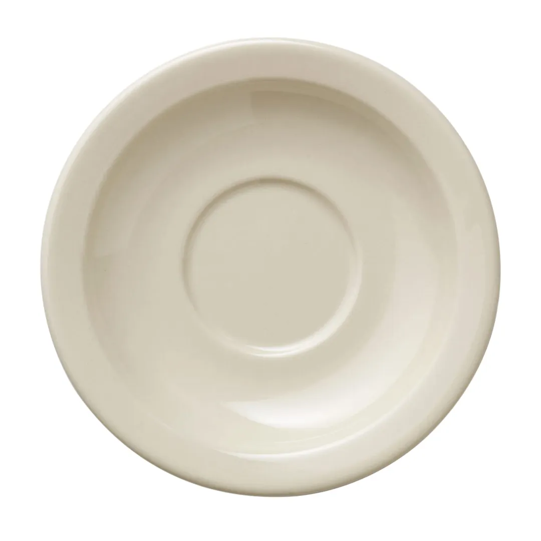 Libbey 740-901-512 China Saucer, 5.5" x 1" Round Narrow Rim, Cream White Porcelain - 36/Case