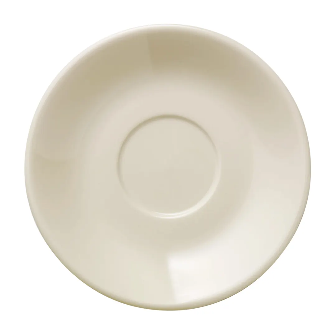 Libbey 740-901-678 - Porcelain Saucer, 6-3/4" Dia x 1-1/8" H, Cream White Edge - 36/Case