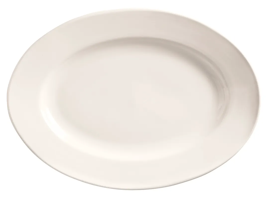 Libbey 740-901-747 Porcelana™ Oval Platter, 7" x 4-3/4", White Porcelain, Rolled Edge - 24/Case