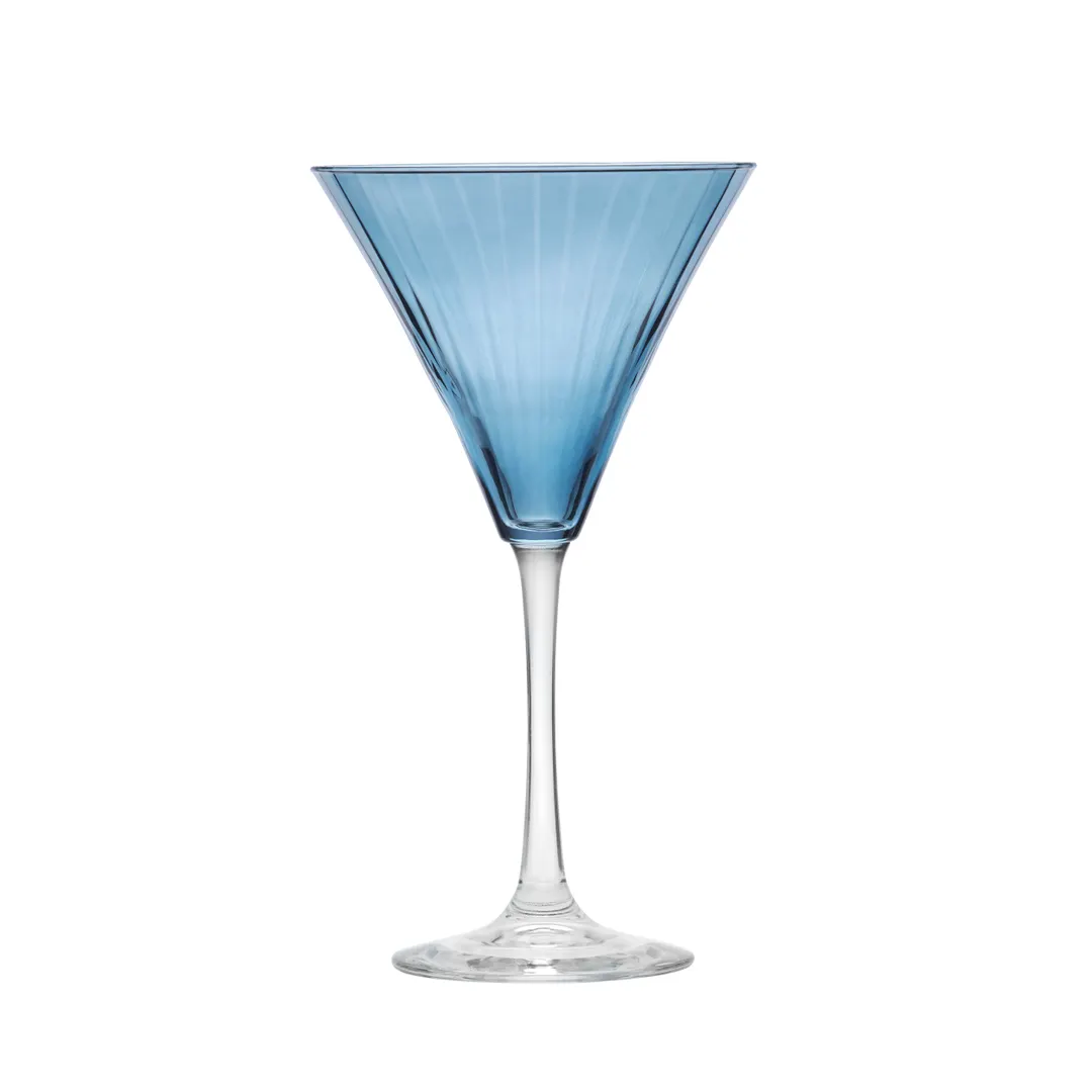 Libbey 7402/AK1K2K Martini Glass – 9.5 oz Sapphire, 8" Height, 4 3/8" Top, 3 1/4" Base - 12/Case