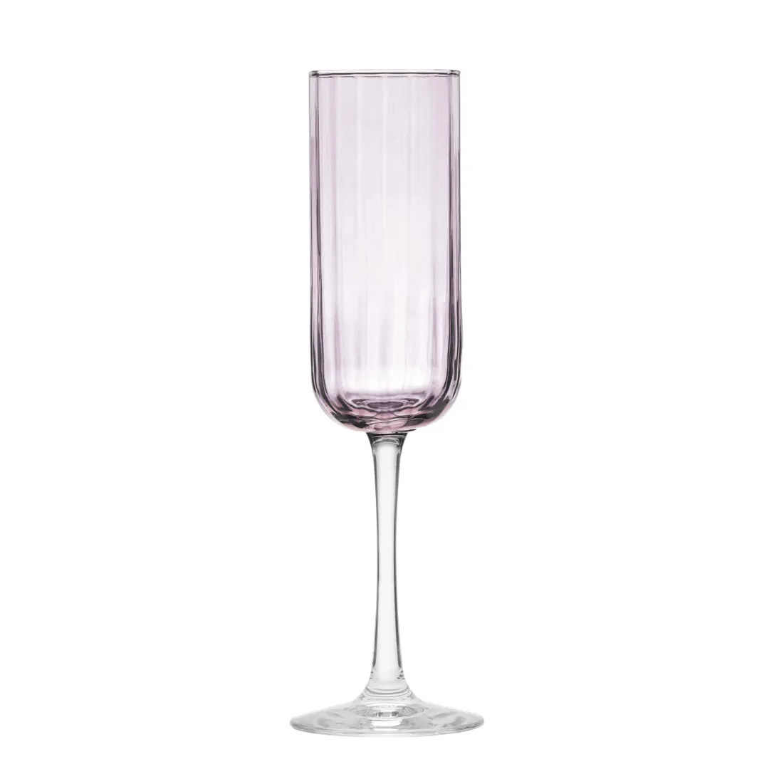 Libbey 7403/AG8N1P Cocktail Flute Glass, 7.5 Oz Blush Linear, Stem Base, Height 9¼", - 12/Case