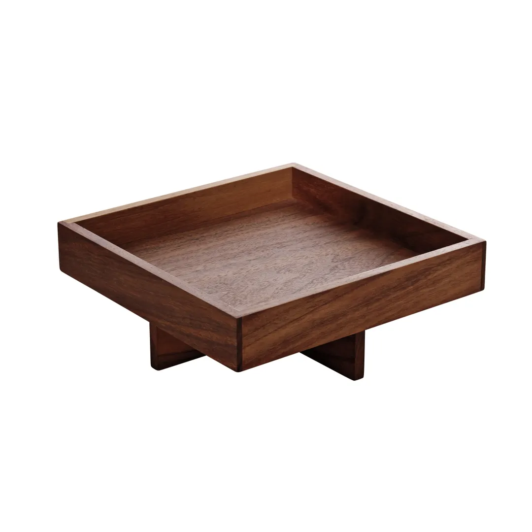 Playground 742890191000000 Walnut Square Stand, 7‑1/8" x 2‑3/4" H, Natural Wood, 1‑4" Height, Case