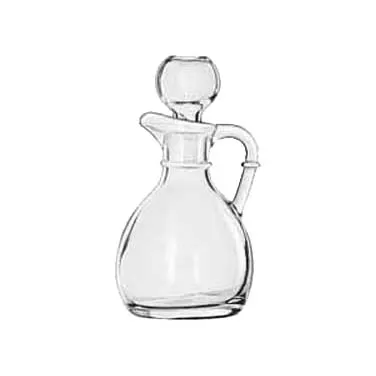 Libbey 75305 Oil and Vinegar Cruet Bottle - 6 Oz Glass Stopper, 4-3/8" H x 2-7/8" D - 12/Case