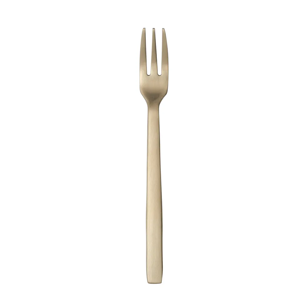 Libbey 763-029 Cocktail Oyster Fork, 5" Satin Champagne Gold Finish, 18/0 Stainless Steel - 36/Case