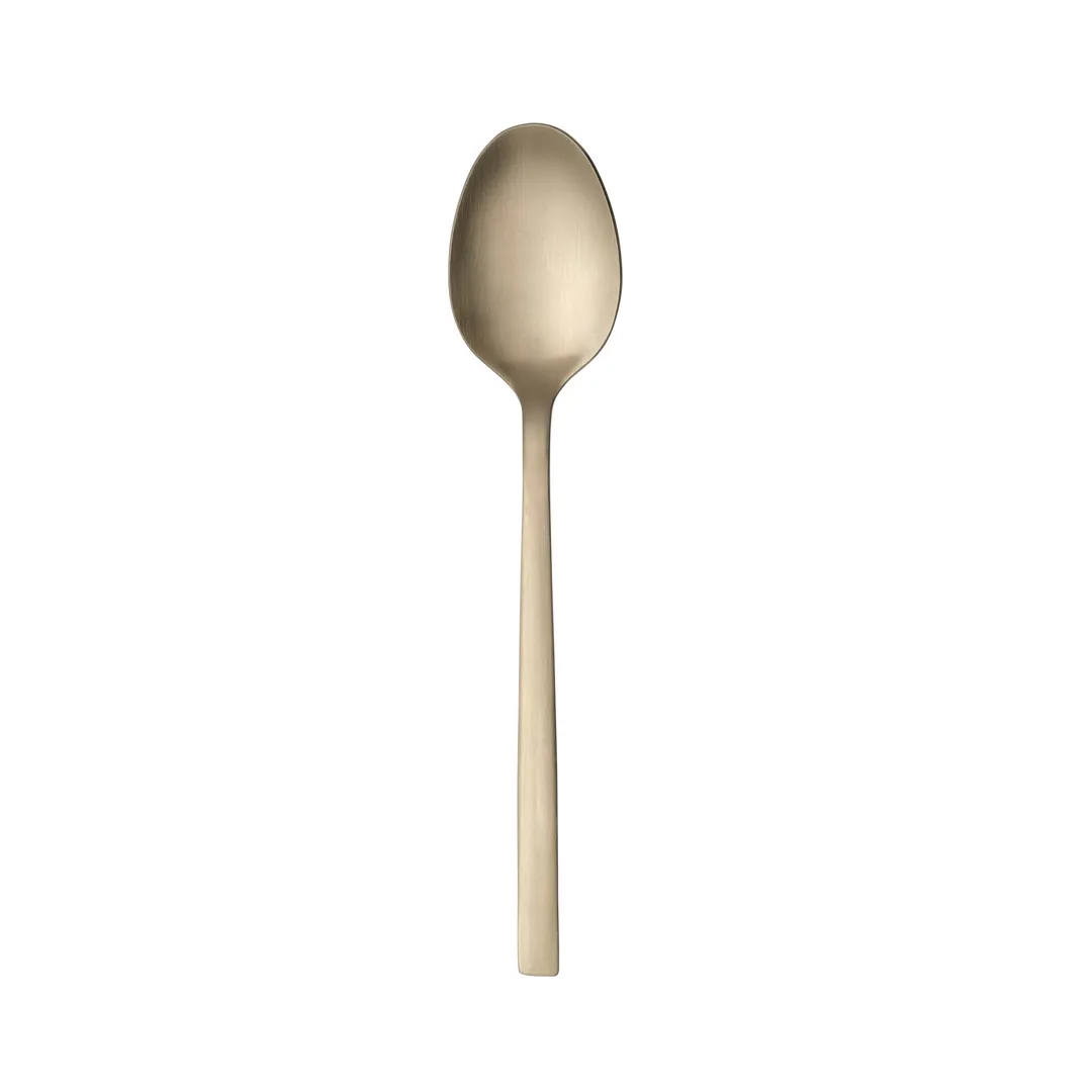 Libbey 763-103 Dinner Spoon – 7¼" Oval Bowl, 18/0 Stainless Steel, Satin Gold Finish - 36/Case