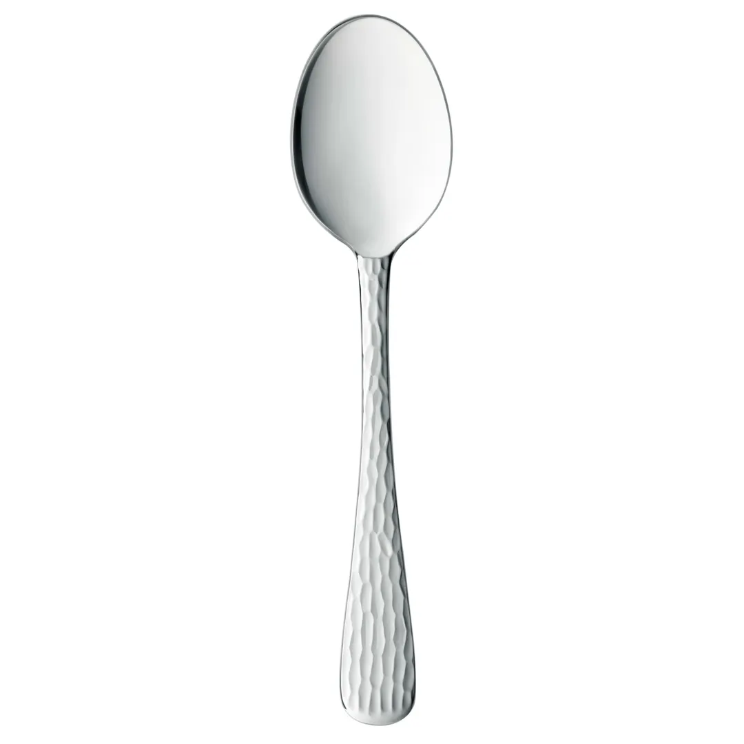 Libbey 794002 Dessert Spoon – 7‑1/8" Hammered Mirror Finish Handle, 18/0 Stainless Steel - 36/Case