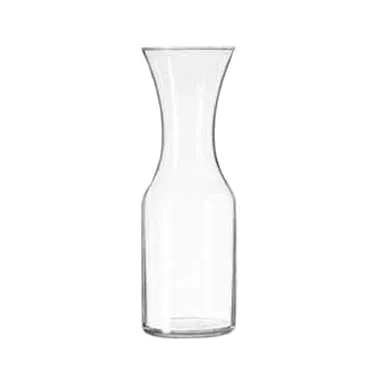 Libbey 795 Glass Decanter Carafe, 40 oz (33.9 oz Neck), 10¾" H x 3¾" W, Clear Glass, Safedge® Rim - 12/Case