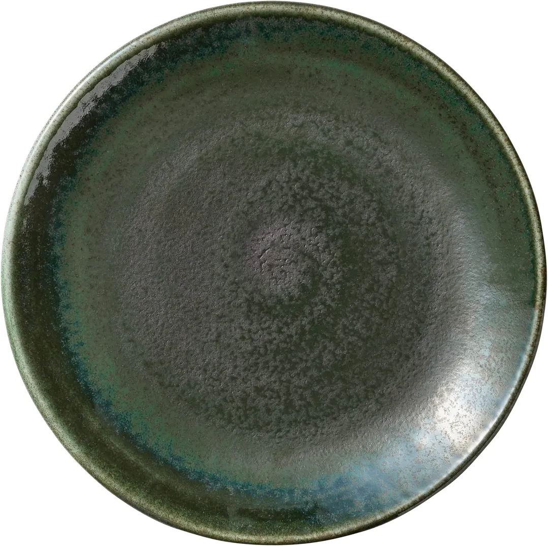 Heart & Soul 801121541000103 Round Porcelain Avocado Plate, 5.91" x 5.91" Flat Coupe Rim - 6/Case