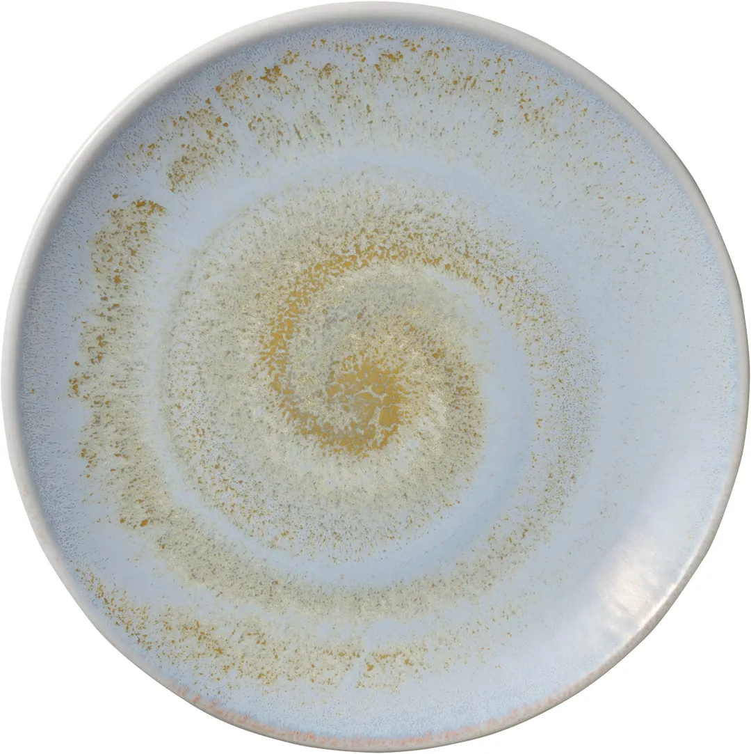 Heart & Soul 801122141000100 - Round Coupe Rim Porcelain Plate 8.27" Breeze Finish - 6/Case