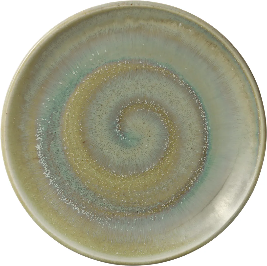 Heart & Soul 801122141000104 Round Porcelain Plate, 8.27" x 8.27" Coupe Rim, Thyme Color - 6/Case