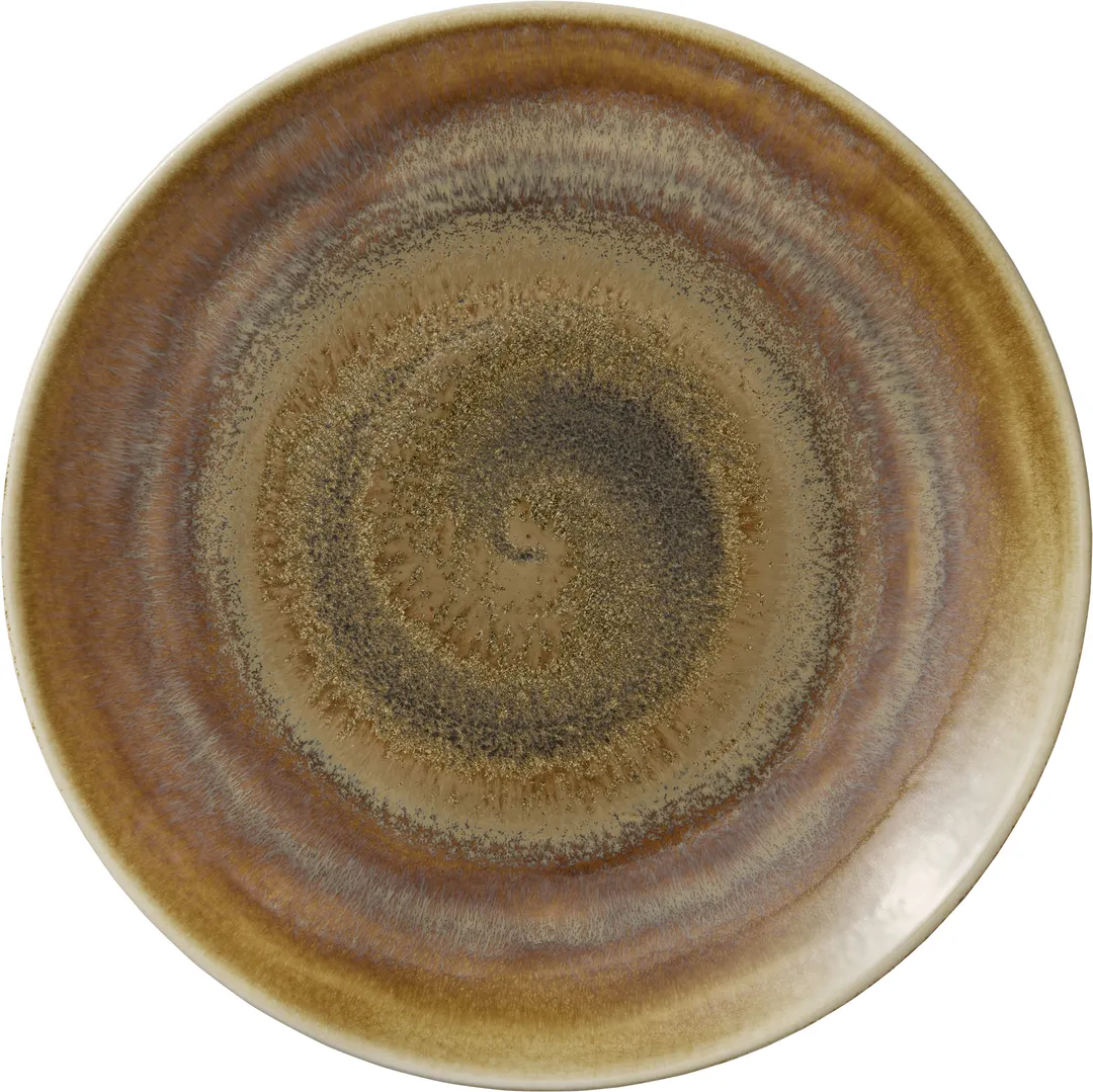 Heart & Soul 801123041000102 Round Porcelain Dinner Plate, 11.85" Coupe Rim, Cumin Color - 6/Case