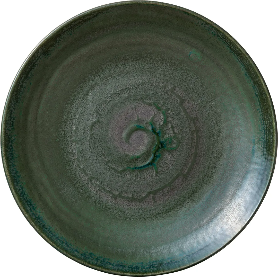 Heart & Soul 801123041000103 Round Avocado Porcelain Plate, 11.85" Diameter Coupe Rim - 6/Case