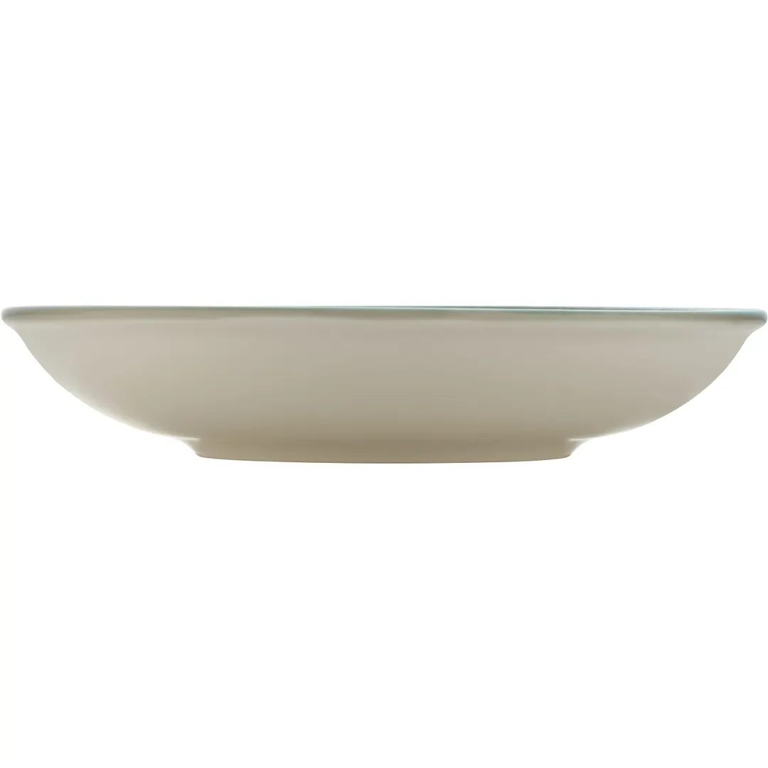 Heart & Soul 801132341000103 Avocado Porcelain Deep Coupe Plate 9.13" x 9.13" x 1.77" Rim - 6/Case