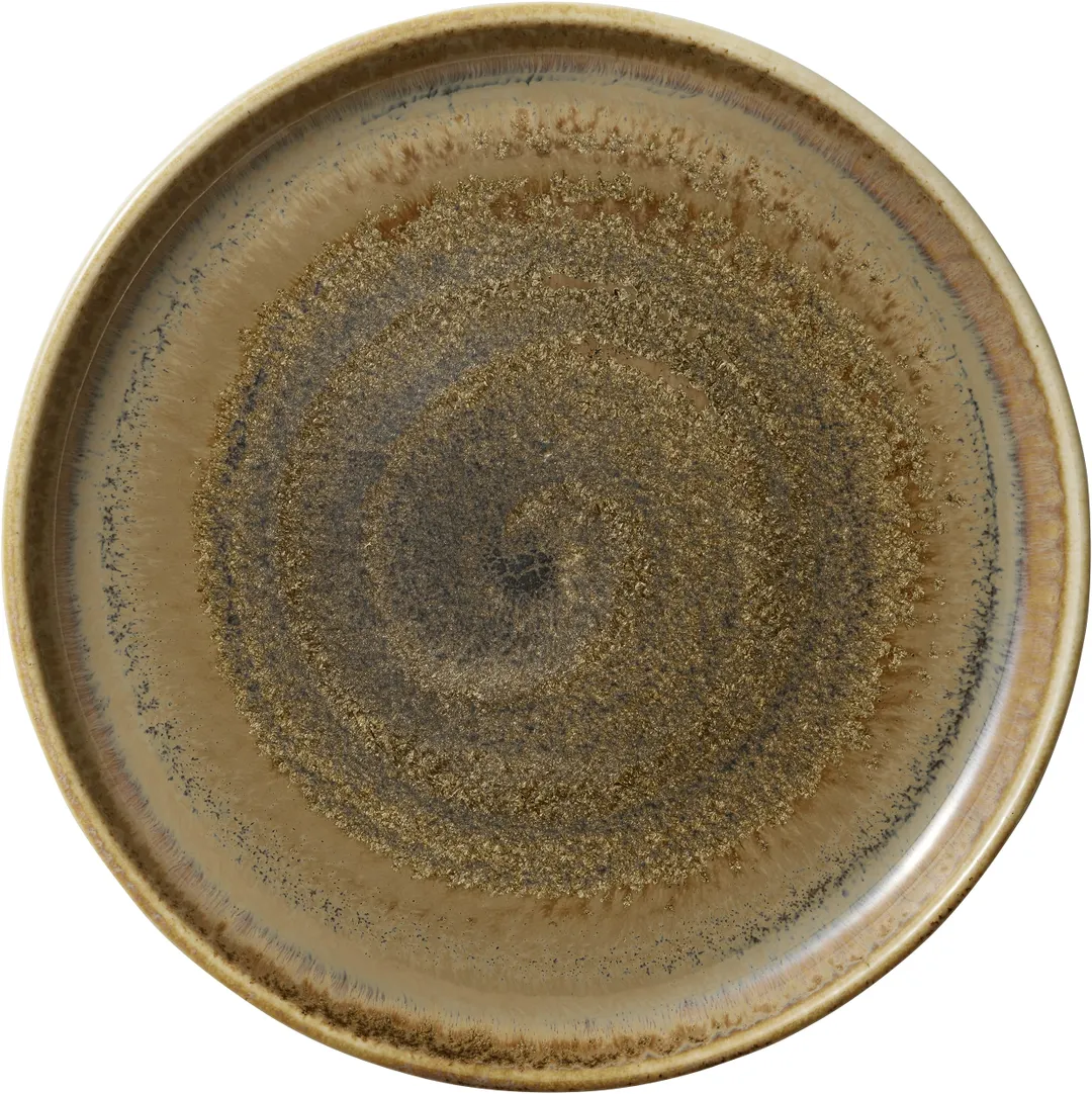 Heart & Soul 801182141000102 Round Porcelain Plate, 8.5" x 8.5", Flat Edge, Cumin - 6/Case