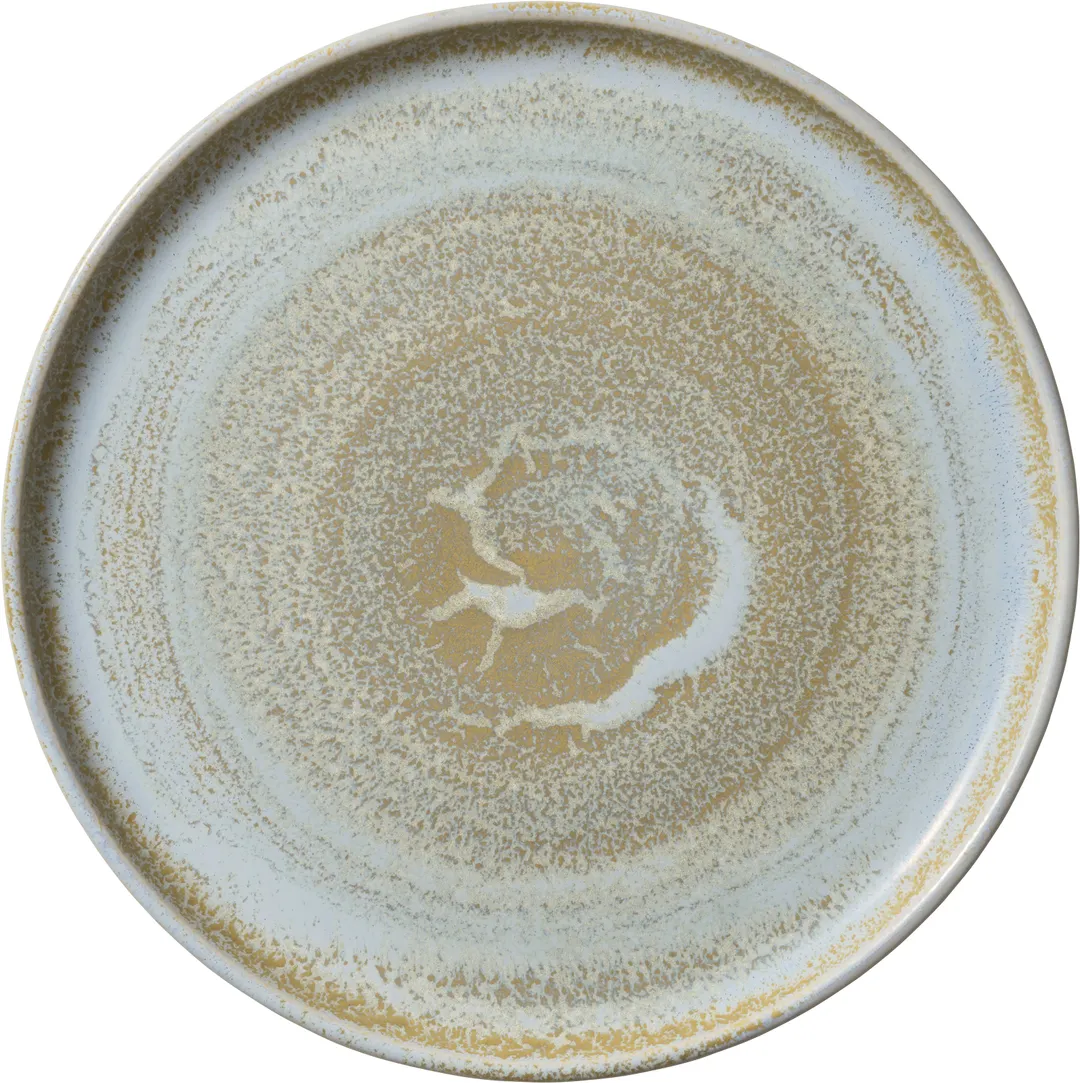 Heart & Soul 801182741000100 Round Porcelain Plate, 10.5" x 10.5" Flat Edge, Breeze Finish - 6/Case