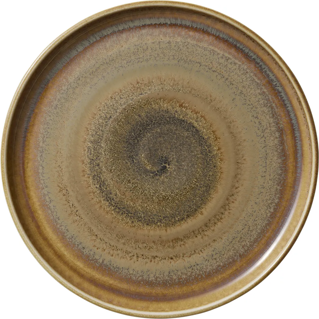 Heart & Soul 801182741000102 Round Porcelain Plate, 10.5" Diameter, Flat Edge, Cumin Color - 6/Case