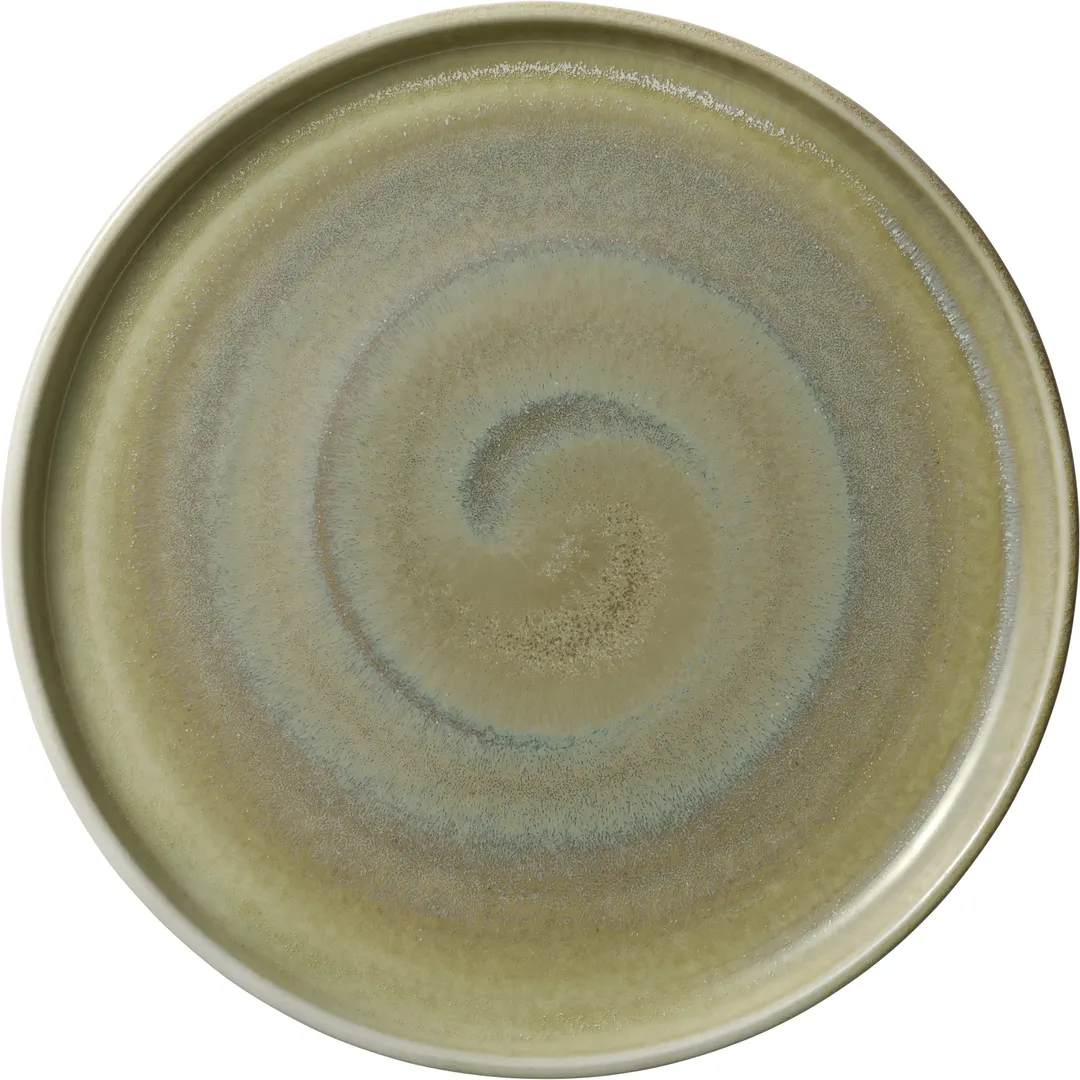 Heart & Soul 801182741000104 Round Porcelain Plate, 10.5" Diameter, Flat Edge, Thyme Color - 6/Case