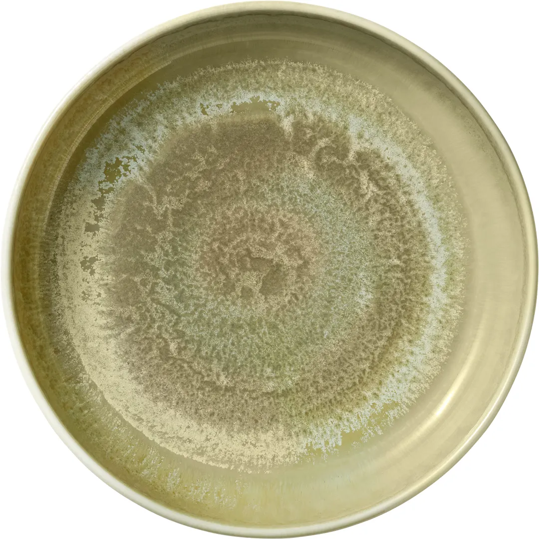 Heart & Soul 801192141000104 China Plate, Round Deep Rim Porcelain, Thyme, 8" x 8" x 1.89", 6/Case