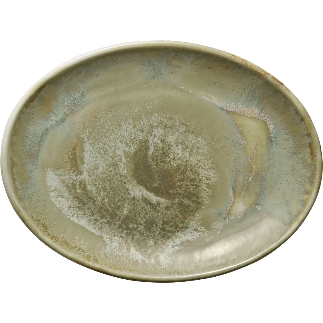 Heart & Soul 801222541000104 Oval Platter 10" L x 7.5" W x 1.02" H Coupe Rim Thyme - 6/Case